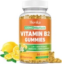 B2-vitamin Gummeusok Riboflavin 400mg kiegészítés férfiak és nők számára - tiszta magnézium, Ashwagandha, CoQ10, Omega 3, B12-vitamin - Migrén Relief & Energy, Idegrendszeri támogatás - Cukor mentes, 60 gróf