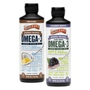 Barlean Omega 3 Folyékony kiegészítés Bundle, BlackBerry Smoothie Flax Seed Oil és Piña Colada Halolaj kiegészítők készlet, 16 oz