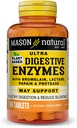 Mason Natural Plant-based Ultra Digestive Enzimes, Bromelain, Lactaz & Papain, Támogatja Digestion & Bloating Relief, 60 kapszula, csomag 3