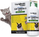 Liquid Health Pets Wild Caught Omega 3 Fish Oil for Cats - Liquid Omega 3 Supplement for Cats with EPA + DPA + DHA - Redukáló viszketés, Támogató Közös, Immunity, Brain, Heart Health - Made in The USA (8 oz)