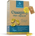 Testa Omega 3 Supplement - 250mg DHA az Algae Oil - Vegan Omega 3 - Támogatja az agy, szem és közös egészség - Nem a halak, tiszta algák kapszula - Két hónapos ellátás