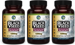 Csodálatos gyógynövények Prémium Fekete Seed olaj kapszula - magas potencia, hideg túlnyomásos Nigella Sativa támogatások emésztési egészség, immuntámogatás és agy funkció - 60 gróf, 1250 mg (csomag 3)