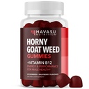 Horny Goat Weed Gumies B12-vitaminnal - Energia, Endurance & Performance Support for Man Health - 60 Count - Vegetárian- Friendly, Non-GMO, Pectin- Based - Málna Flavor, 1 hónapos ellátás