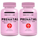 Research Labs Prenatal Vitamins for Women 2 Fer 1 Ad: 6X Biológiailag jobban hozzáférhető Methyllezett folsav MTHF 5