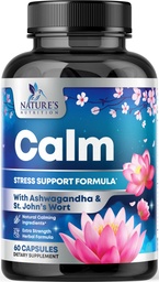 Természetes nyugalom, lazítás és lazítás - Ashwagandha, GABA, Magnézium, L- Theanine & More - Natural Focus, Energy & Immune Support - Nature 's Non-GMO, Vegan, Gluten Free, Palackozott USA - 120 kapszula