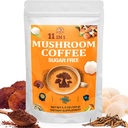 Pilz Kaffee - Pilz Kaffee Bio mit 11 Superfood Pilze, umfasst Lion's Mane, Reishi, Chaga, Cordyceps und Adaptogene, Pilzergänzung für Energie, Fokus, Gedächtnis und Immunität - 5.3oz