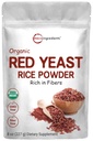 Mikro összetevők Organic Red Yeast Rice Powder, 8 Ounce (1 éves ellátás), Non-GMO, Vegan Friendly