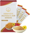 Dong Thao NAM - Organic Red Ginseng and Cordyceps Powder, 6 in 1 Herbal Extract, Növeli az éberséget, növeli az energiát és csökkenti a fáradtságot, koffein mentes, csomag 10