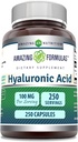 Amazing Formulas Hyaluronic Acid 100mg 250 Capsicum Supplementary