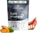 Sprout Living, Epic Protein, Plant Based Protein & Superfoods Powder, Real Sport 124; 24 Grams Organic Protein Powder, Recovery, Vegan, Non Dairy, Non-GMO, Gluten Free, Low Sugar (1 font, 12 szervizelés)