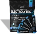 Fokozott elektrolit por stick csomagok (kék málna) w / 0 Sugar + BCAA + B- Vitaminok Elektrolit kiegészítés w Kálium Cink & Magnézium hidratáláshoz - Keto Electrolytes