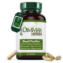 Dimmak Herbs Certified Organic Blood Purifier for Internal Cleansing & Detoxicification + Benefits Máj és vese Function 124; Lab tesztelt gyógynövény kiegészítés 100 kapszula