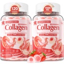2Pack Sugar- mentes, hidrolizált kollagén peptid töltött gumik a nők és férfiak, 1500mg fehérje típus I, II, III, V, X, 5000µg biotin vitamin C A E D3 B6 B12 az immun emésztéses bőr körmök, csont