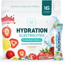 Elektrolitok hidratáló csomagok - Keto Recovery por káliummal, magnéziummal, nátriummal, cinkkel és C-vitaminnal, cukormentes, hidratáló elektrolit folyékony ital keverékével, Vegánnal, epercitrommal (16 csomag)