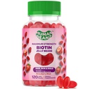 Humán Beanz Biotin Jelly Bean Gumi Vitaminok, Max Strength Biotin for Hair, Skin and Nails, 10,000µg per Serving, Hair Growth Vitamins for Women and Women, 120 Strawberry Blass Jelly Beans, Kosher