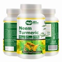 Neem Turmeric Capsules (tabletta) - High- Potency Azadirachta Indica Tabletta, Neem Levelek és Turmeric in Equal Ratio - 300 tabletta, 150 Serving, 1000 Mg.