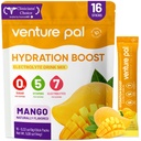 Venture Pal Sugar Free Electrolyte Powder Packets - Liquid Daily IV Hydration Packaets - 124; Electrolytes Drink Mix 5 Vitaminokkal & 7 Electrolytes - 124; Keto Friendly - 124; Non- GMO - 124; Certified Vegan - 124; 16 Sticks