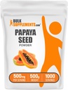 BulkSupplemens.com Papaya Seed Powder - Carica Papaya Seed, Táplálkozási kiegészítés, Digestive & Gut Support - Gluten Free, 500mg per Serving, 500g (1,1 kg) (1 db-os csomag)
