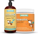 WONDER PAWS Omega Max Fish Oil Plus probiotikus sajtok - a kutya közös egészség, bőr nedves, Gut Health & Daily Wellness - Omega Max 16 Ounces - probiotikus 90 sajtok