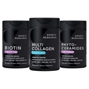Sport Research Vegan Biotin 10,000µg kókuszolajjal, Multi Collagen Pills (I, II, III, V, X típus) Hidrolizált Collagen Peptides hialuronsav + C-vitamin & fitoceramidok 350mg / Softgel