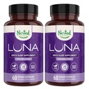 Nested Naturals Luna Sleep Aid - Non-Habit Forming Natural Alvási Pills Felnőttek természetesen Sourced Összetevők - Valerian Root, Melatonin, Chamomile, Lemon Balm, és több - 120 Vegán kapszula