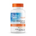 Doctor's Best High Absorption CoQ10 200mg mit BioPerine Supplement - Coenzym Q10 Kapseln für Herz-Gesundheit & Antioxidans Unterstützung, CoQ10 200 mg für Frauen und Männer, Non GMO - 60 Veg Kapseln