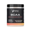 RAW Synergies BCAA Powder - Vegan 2: 1: 1 Amino Acides L- Glutamin - Izomhelyreállítás, Tartósítás és hidratációs támogatás - Sour Peach Rings, 30 Servings