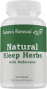 Természet Megújuló Természetes Alvási Kiegészítés - Melatonin, Valerian Root, Ashwagandha, Magnézium, Kamilla, Éjszakai Homeopátiás Gyógynövény Alvás Felnőttek számára - 60 kapszula