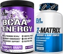 Eflution ZMatrix Magnézium és cink post edzés kiegészítés (60 szervadékok) Plus feltöltése BCAA Amino Acids por pre & post edzés (Grape, 30 szervadékok)