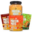 Twin Peaks Low Carb, Keto Friendly Protein Puffs, Fokhagyma Parmesan (300g, 21g protein, 2g Carbs) + Twin Peaks Ingredients Low Carb, Keto Friendly Protein Puffs, (Variety Pack, 2.1 Ounce), 2 Servings,