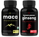 NutraChamps Maca Root kapszula és koreai Ginseng kapszula 2 Pack Bundle