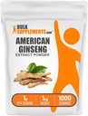 BulkSupplements.com American Ginseng kivonat por - Ginseng kiegészítés, gyógynövény kiegészítők - glutén mentes, 1 g per szerving, 5kg (11 £) (5-ös csomag)