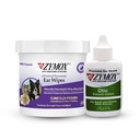 PET KING BRANDS ZYMOX Enzymatic Fültörlő & Otic Solution Hydrocortisone Free for Dirty, Waxy, Smelly Ears & to Soothe Infektions, 100 Count Wires & 1.25oz Palack