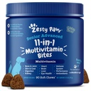Zesty Paws Senior Dog Multivitamin Treats - Glucosamin für Hunde + Verdauungsenzyme & Probiotics - Grain Free Dog Vitamins and Supplements for Skin & Coat + Immune Health Chicken - Fortgeschritten - 90ct