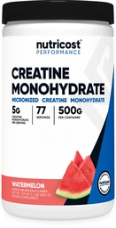 Nutricost Creatine Monohidrát Por (Görögdinnye, 500 gramm) - Mikronizált kreatin kiegészítés - Vegán, Non-GMO, Gluten Free
