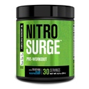 Jacked Factory NITROSURGE Előkészítő kiegészítés - Energia booster, Instant Strength Gains, Clear Focus & Intense Pumps - NO Booster & Powerful Pretusion Energy Powder - 30 szervizek, kék málna