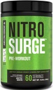Jacked Factory NITROSURGE előedzés kiegészítés - Endless Energy, Instant Strength Gains, Clear Focus, Intense Pumps - NO Booster & Powerful Pretusing Energy Powder - 60 Servings, Arctic White