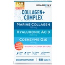Marine Collagen Pills Complex - 200mg Hyaluronic Acid Supplement, Coenzim Q10 CoQ10, hidrolizált Marine Collagen Peptides, Örökkévaló Virág Hidratálás, Age Defense kiegészítők - 60 Sealed Tabletta
