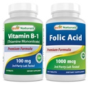 Best Naturals B1 vitamin tiamin mononitrát 100 mg és folsav 1000 µg