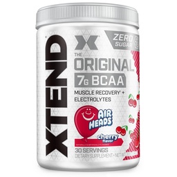 Xtend Original BCAA Powder, 7g BCAA and 2.5g L- Glutamin Izom Recovery Hydration and Lean Muscle, Sugar Free Intra and Post Workout Drink with Electrolytes, Cherry Airheads, 30 Servings