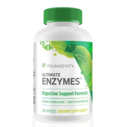 Youngevity Ultimate Enzimes ® - Multi Enzimes for Digestion, Gas & Bloating Relief - Betaine HCl, Ox Bile, Pancreatine 10X, Papain 6M, Pepsin 1: 3000 (120 kapszula)