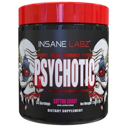 Eszméletlen Labz Pszichotikus, magas stimuláns Pre Workout Powder, Extrém Lasting Energy, Fókusz és Endurance Beta Alanine, Creatine Monohidrát DMAE, 35 Srvgs (Cotton Candy)