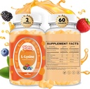 L- Lysine Gumies 1000mg - L- Lysine kiegészítők gyerekeknek és felnőtteknek - Lip és hideg Sore * Support for Women - Chewable Lysine Gumies with Vitamin B12 - Vegan, Non GMO, gluténmentes, 120 Counts