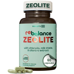 Javított teljes test Zeolite Detox - Máj Cleanse Detox & toxin Binder w / Zeolite Clinoptilolite, Chlorella, Milk Thistle & Minerals, Gut Health & Immune Support felnőtteknek, Vegan Capsules, 60ct
