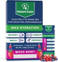 Smart Eats Electrolyte Powder - 1690mg Electrolytes, 9 Essential Minerals & Vitamins, 5 Antioxidáns, Rapid & Energizing Hydration, Orvosok által tervezett, < 1 Gram Sugar, Sour Berry Flavor - 30 csomag
