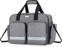 Trunab Medical Bag - Üres elsősegély táska ápoló, orvos, mentős - Home Care nővér táska párnázott réteg laptop - szabadalmaztatott design - szürke