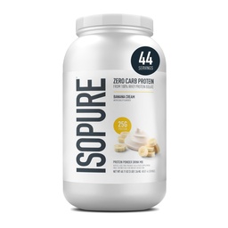 Izopure Zero Carb 100% tiszta tejsavó izolátum fehérje por, laktóz mentes, glutén mentes, Vitaminokkal, Banán krém, 25 g fehérje Per szerving, 3 Lb, 44 adag (csomagolás május Vary)