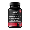 HCL HERBAL kód LABS D- Mannose Cranberry kapszulával 1500mg - nagy hatásfokú USP D- Mannose kiegészítés teljes gyümölcsös tőzegáfonya porral - Vizeleti Tract Support - Non-GMO 60 kapszula