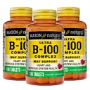MASON NATURAL Ultra B, 100 Complex, 300, Day Supply, normál immuntámogatás és energia metabolizmus, 3 csomag
