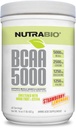 NutraBio BCAA 5000 Powder - Fermented Branched Chain Amino Acids for Muscle Growth & Recovery - Natural Armors, Sweeteners, and Coloring, Vegan, Gluten Free - Strawberry Lemonade, 60 Servings